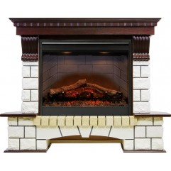 Каминокомплект Pierre Luxe угловой - Темный дуб / Белый с очагом Symphony 26'' DF2608-INT Каминокомплект Pierre Luxe угловой - Темный дуб / Белый с очагом Symphony 26'' DF2608-INT