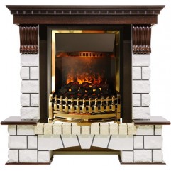 Каминокомплект Pierre Luxe угловой - Темный дуб / Белый (Высота 1020мм) с очагом Atherton Каминокомплект Pierre Luxe угловой - Темный дуб / Белый (Высота 1020мм) с очагом Atherton
