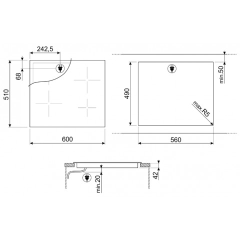 Электрическая  варочная панель Smeg SE264TD