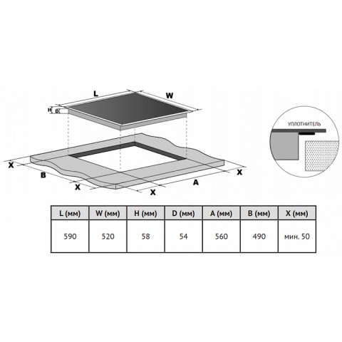 Индукционная варочная панель Korting HI 64560 BB