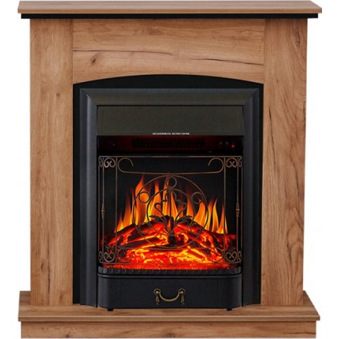 Каминокомплект Barcelona - Дуб табачный с очагом Majestic FX Black