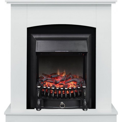 Каминокомплект Barcelona - Белый с очагом Fobos FX Black